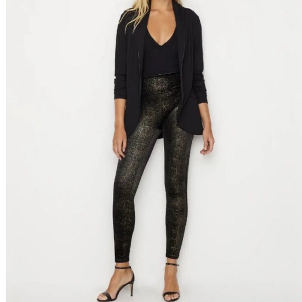 SPANX Black and Gold Leggings